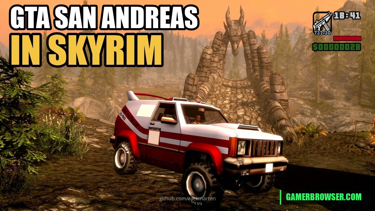 AhShitRim puts CJ from GTA: San Andreas into Skyrim